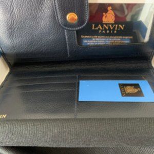 Lanvin Women's dark blue leather wallet